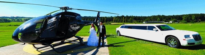 Limousine und Helikopter